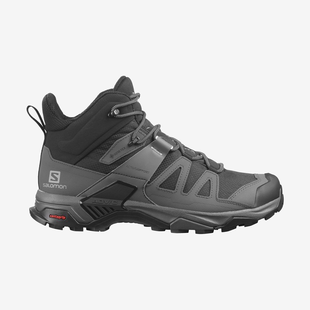 Buty Turystyczne Męskie Salomon X ULTRA 4 MID WIDE GORE-TEX - Czarne - Polska (417-DXAMQZ)